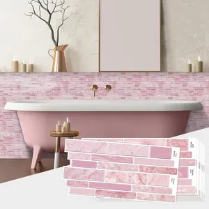 20 pieces of peel and stick splash guard, waterproof, oil-proof, imitation ceramic tiles, suitable for kitchen, bathroom countertop, wall decoration, 24.6 cm X 12 cm