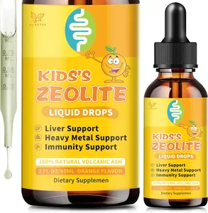 Zeolite Drops for Kids | Kid's Cellular Support Formula Over 2 Years Old | Natural Mineral Supplement | Support Healthy Digestion | Sugar-Free & Vegan | Orange Flavor | 2 Fl oz Pack of 1