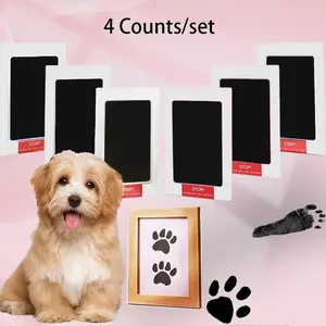 Paw Print Kit, 4-Pcs Ink Pads , Mess-Free Paw Print Stamp Pad for Dogs & Cats, Clean Touch Ink Pad, Dog Paw & Nose Print Kit, Keepsake Gift For Pet Dogs And Cats, Memorial Gift, Pet Memorials, Pet Paw, No Mess Tool