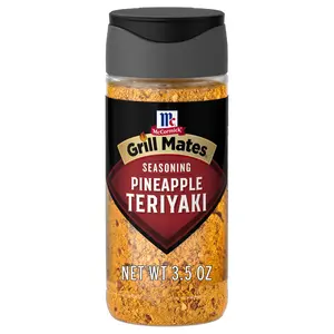 Grill Mates Pineapple Teriyaki Grilling Seasoning, Garlic & Brown Sugar Infused, Paraben-Free Savory-Sweet Spice Powder for Pork & Chicken, 3.5 oz
