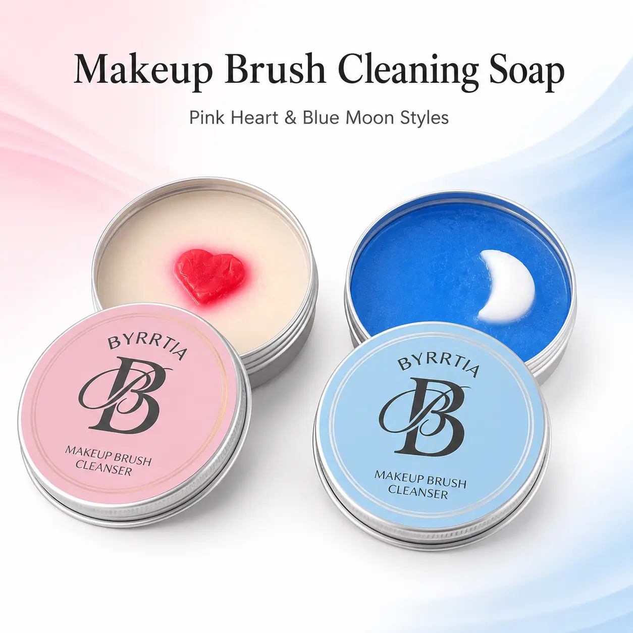 Makeup Brush Cleaner Soap with Silicone Cleaning Pad  portable brush cleaning soap, natural fragrance, powerful cleaning that leaves no residue