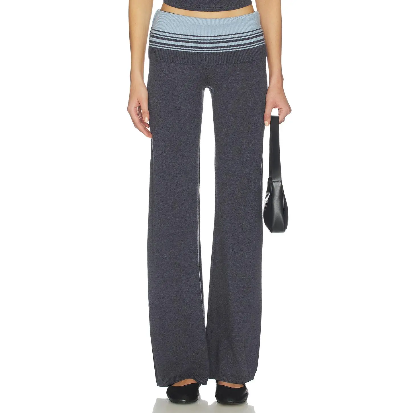 Frankies Bikinis Shore Cloud Knit Pant in Stone Stripe