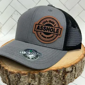 Grade A A**hole SnapBack Trucker Hat - unique and  Funny leather patch, gift for him or her
