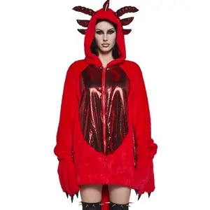 Dragon Fire Faux Fur Hoodie