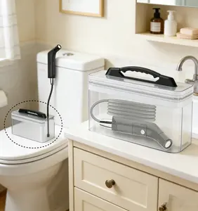 Handheld Electric Showerhead, Portable Shower Set, Easy-Install Handheld Combo, with Adjustable-Flow Handheld Showerhead Lightweight Soft Towel Travel Accessories