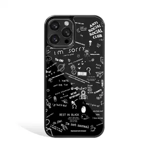 Minimalistic Black Aesthetic Collage Phone Cover | Glass Case