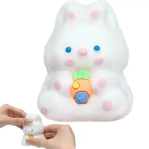 【2025 New】MOBECK Taba Squishy Rabbit, Taba-Licious Rabbit Soft Animal Squishes, Toys Stress Relief Fidget Toys, Silicone Squeeze Toy for Kids Adults Easter Basket Stuffers Kawaii