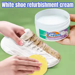 Shoe Surface Cleaning Paste, Stain Removal, No Water Needed, Quick Effective Shoe Care for Sneakers Boots Canvas Shoes, 120g+sponge