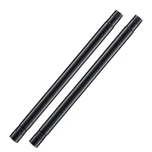 Barcetine 1FT Stainless Steel Extension Rods for 1 Inch Diameter Black Curtain Rod Kit - Easy to Install for Extending Curtain Rods - Black (2 Pack)