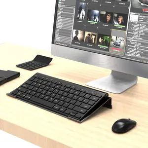 Mini Computer Keyboard Stand-11.8'' x 5.1''-Small Computer Keyboard Tray Acrylic Keyboard Holder for 78 Keys Universal Compact Keyboard, with Black Silicone Strip, Black