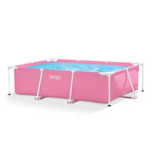 Intex Outdoor Rectangular/Round Frame Above Ground Swimming Pool, Pink/Blue 23-30 Inches Deep (pump not included) Intex Outdoor Rectangular/Round Frame Above Ground Swimming Pool, Pink/Blue 23-30 Inches Deep (pump not included)