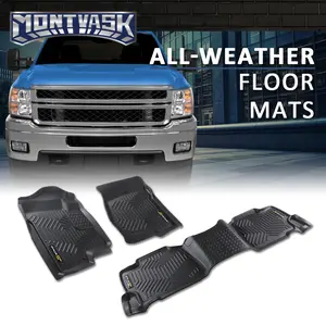 CROSSDESIGN TPE Floor Mats Waterproof Liners Protections Fit For 2007-2013 Chevrolet Silverado/gmc Sierra 1500 Floormats