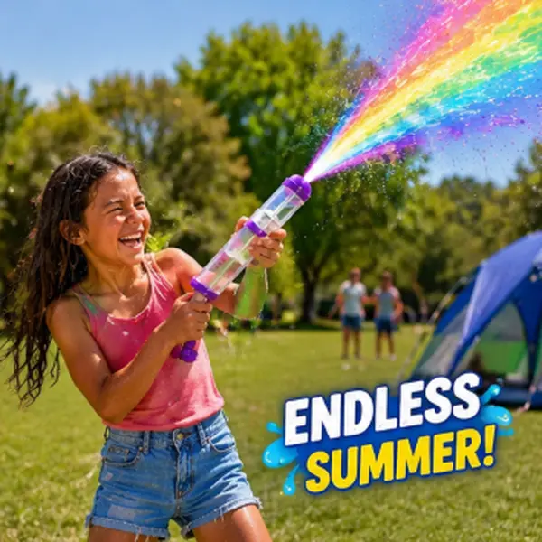 Summer Splash Water Gun Toy – Outdoor Rainbow Spray Blaster for Kids & Family Fun