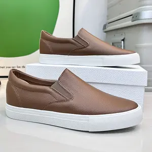 White Slip-On Sneakers Suitable for Board Casual Wear - Upper & Sole Low-Top Moccasins, Soft Sole Comfortable Matching Pair for Everyday, Office, - Minimalist Low-Maintenance Footwear