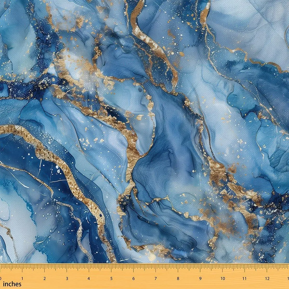Ombre Marble Fabric,Watercolor Bule Yellow Marble Decorative Fabric,Bronzing Fluid Upholstery,Yellow Striped Fabrics,Glitter Sequins Fabrics Quilting