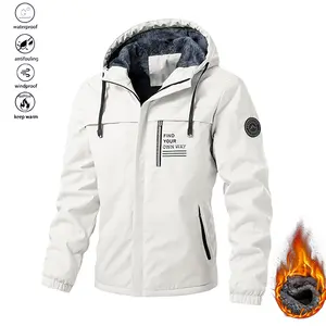 Men's Thick Warm Fleece Lined Hooded Jacket Windproof Insulated Casual Sports Coat, Suitable for Outdoor Activities and Cold Weather, Machine Washable; H Shaped Slim Design, Thick Comfortable Winter Overcoat Men's Cashmere Lined Warm Jacket SpringStatemen