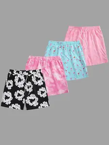 Men's Floral & Bird Print Tie Waist Beach Shorts, Regular Fit Casual Comfy Breathable Shorts for Summer, Men's Bottoms for Beach Vacation, Swimwear Shorts