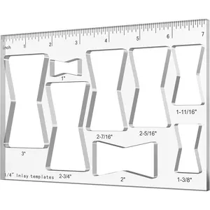 8 in 1 Router Template Jig Kit for Woodworking, Bowtie Butterfly Inlay Decorative Router Template