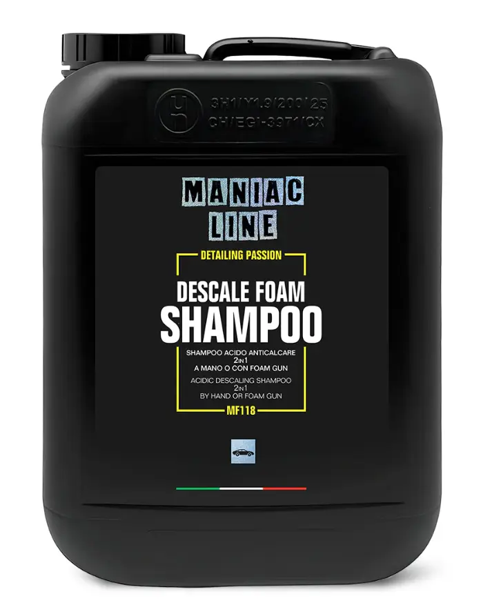Maniac Line Descale Foam Shampoo 5L, Car Cleaning Agent, Car Detailing Products - Removes Limescale, Road Film for Automotive Paint Care