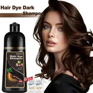 Multicolor 5-in-1 Instant Hair Dye Shampoo, Natural Herbal Hair Color Shampoo for Gray Coverage, Long-Lasting Brown Color Shampoo & Depositing Conditioner, Champu Para Canas for Women & Men, shampoo para pintar el cabello  Haircare, 500ml