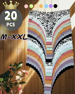 2026 new 20pcs sexylow-rise ladies' panties. Leopardprint & solids,seamless, low-rise.Breathable, cool, fitssports & daily. Great for yoga, running, seaside photosparties. Women Womenswear Comfort Spot