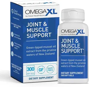 OmegaXL Joint Support Supplement - Natural Muscle Support, Green Lipped Mussel Oil, Soft Gel Pills, Drug-Free, 300 Count