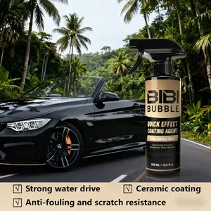BIBIBUBBLE Ceramic Coating Spray for Cars - 17oz (500ml) Nano Car Wax & Paint Sealant Kit - High Gloss Hydrophobic Protection & Water Beading - Professional Automotive Detailing Set with Microfiber Towel