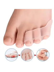 Transparent Silicone Toe Protection Covers, Comfortable Wrap, Protects Toes, 2 Pairs, Foot Care Accessories, Non-Slip Design
