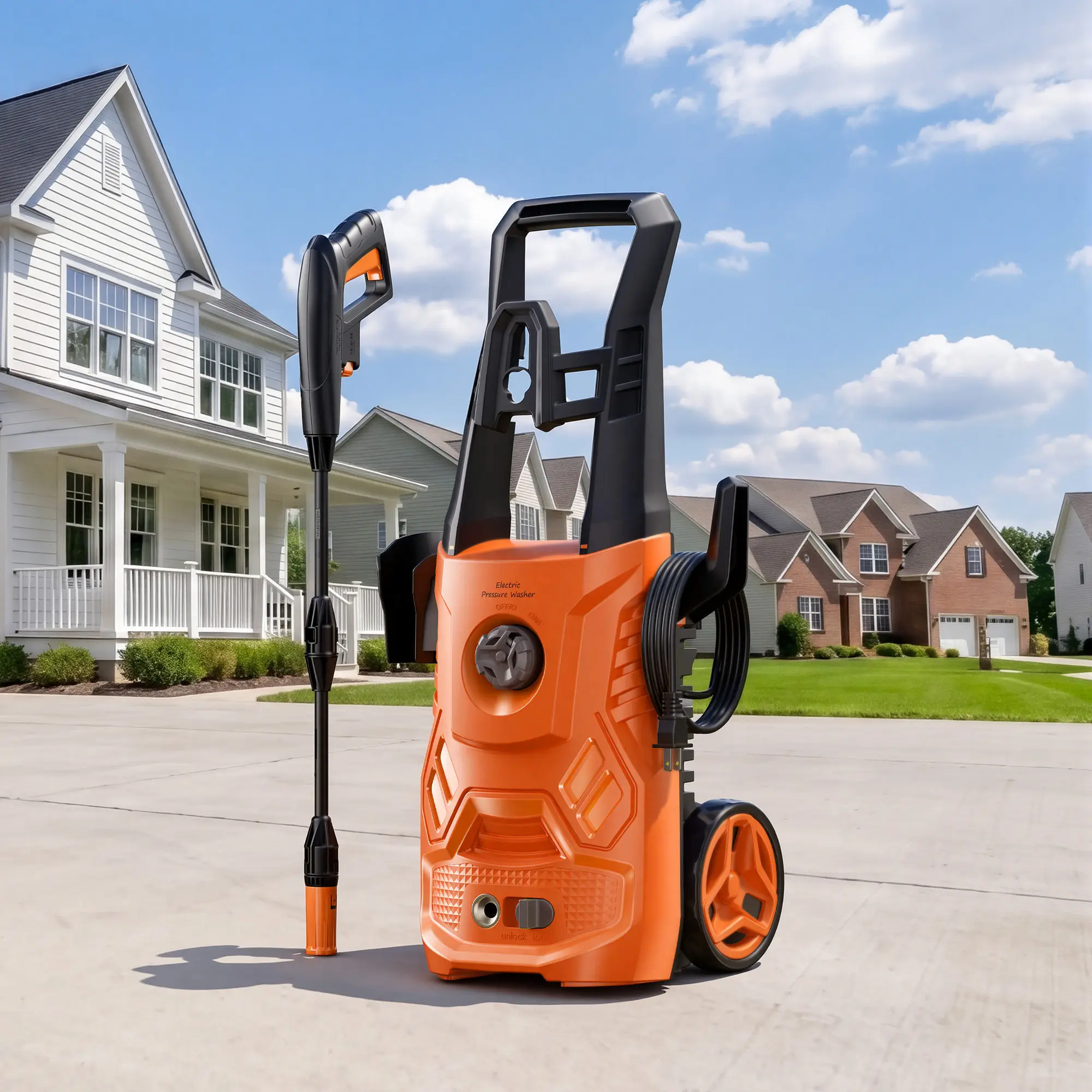 1600W 2.6 GPM 2600PSI Electric Pressure Washer with Foam Cannon for Cleaning Cars , Driveways, Decks, Fences, Patios & Outdoor Cleaning, 3 Wand Lengths Portable Pressure Cleaner dealforyourday