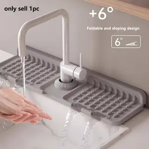 Kitchen Sink Faucet Drain Pad, Silicone Foldable Anti-Splash Water Retention Mat, Sink Faucet Protector, Kitchen Sink Accessories, Water Splash Guard, Splatter Guard
