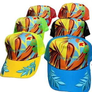 Trap Native Legacy Collection – Tropical Trucker Series Hats - Colorful Design with Leaf Patterns by TRAP NATIVE Brand