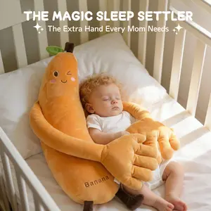 Banana Baby Comfort Pillow: A soft, cotton-filled, hugging-style sleep pillow designed specifically for newborns, featuring a remote control and three adjustable modes