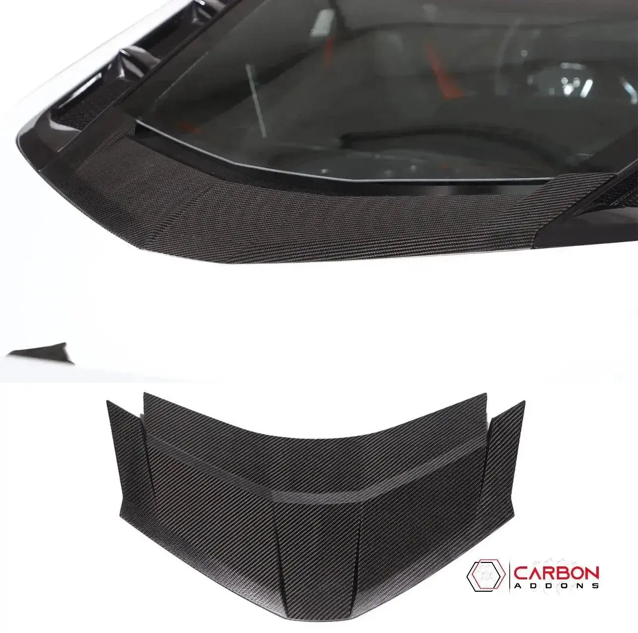 C8 Corvette Carbon Fiber Rear Lower Window Trim | Direct Replacement (2020–2026 Coupe)