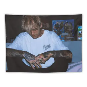 Lil Peep Rapper Hip Hop Music Tapestry Wall Hanging Room Art Home Decoration Gift Bedroom Decor Living Room Door Curtain Balcony 30"x40" Decorative bedroom decor tapestry chill room accessories