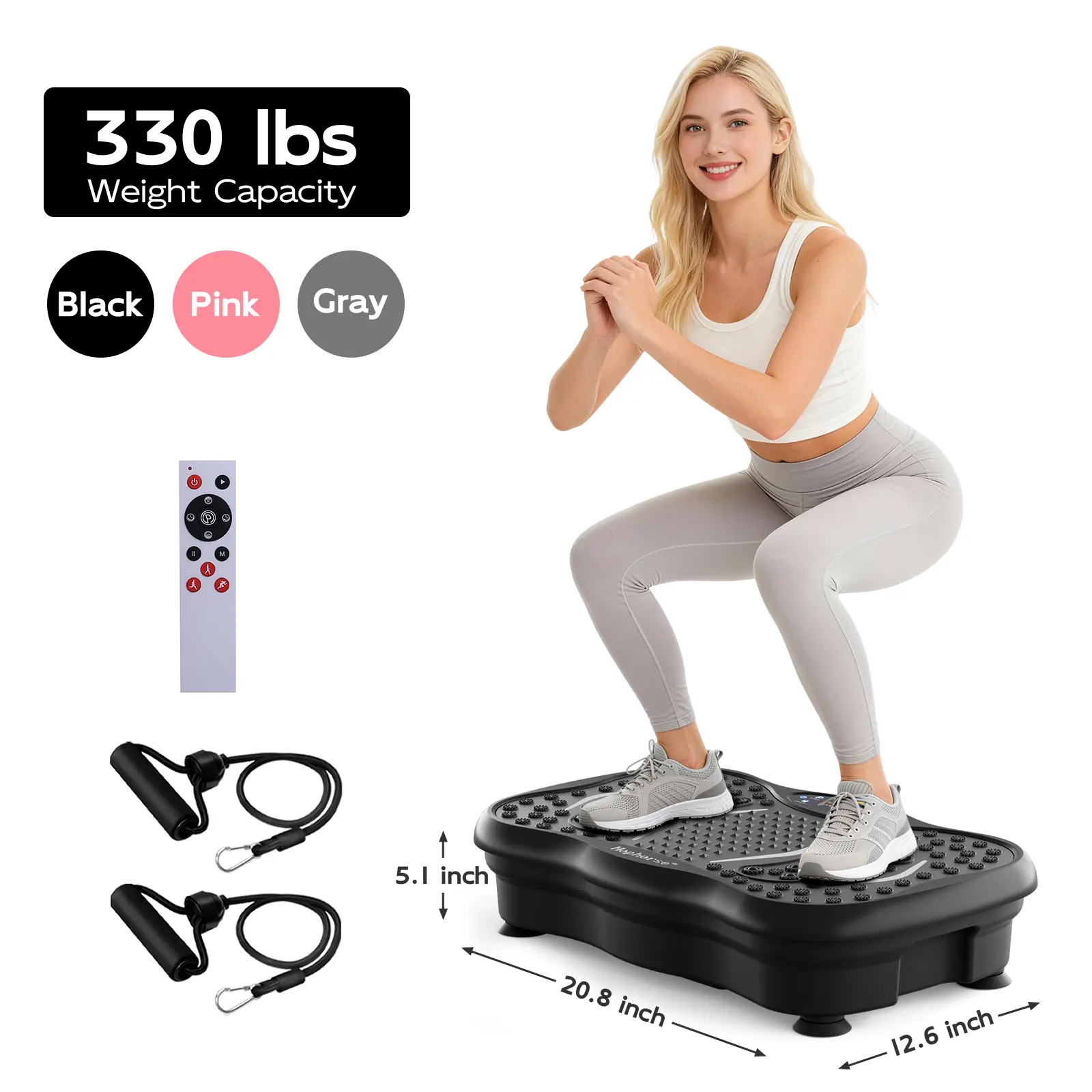 HOPHORSE HORSE Relax muscles Vibration Plate Exercise Machine for Women, 3-in-1 Indoor Home Gym with Bluetooth, Silicone Pedal, 300 lbs Capacity, Adjustable Speeds & Auto Modes for Full-Body Workout outdoorfun summerwins