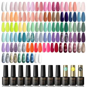 ROSALIND Fall-winter Mini Gel Nail Polish Set 55 Colorful Gels with 6 Base /Top Coat Matt Top Coat Gel Varnishes All Need UV Nails Lamp to Dry Suitable for Nail Beauty Supplies DIY