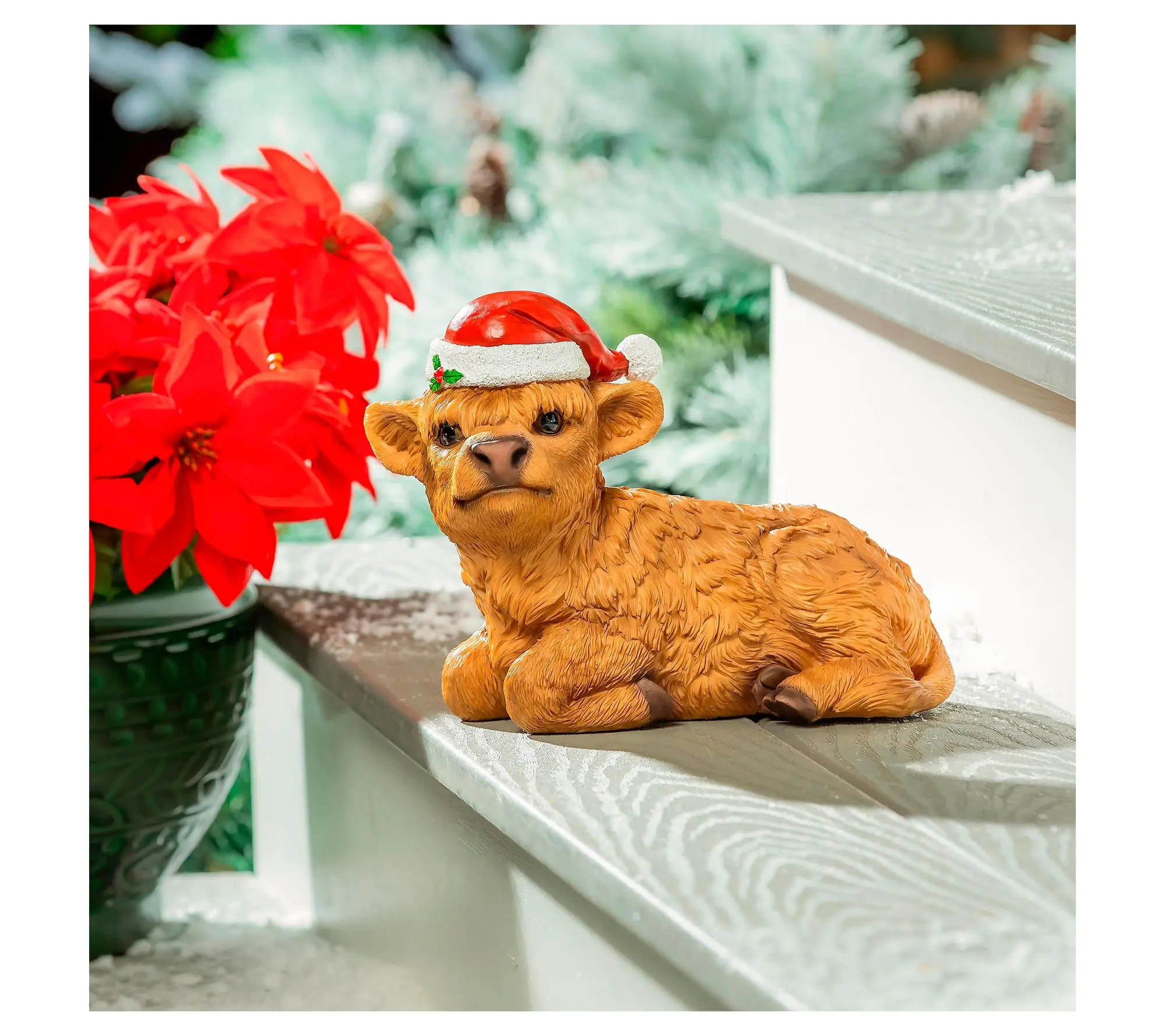 Evergreen 7.5"H Resin Highland Cow Garden Statue