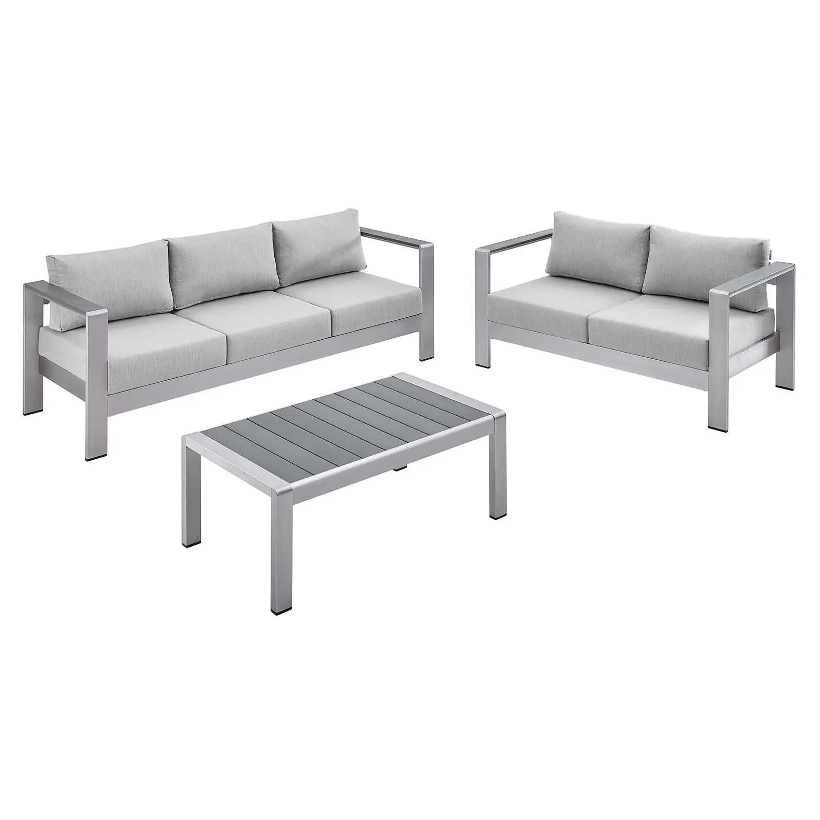 Modway Shore Sunbrella® Fabric Outdoor Patio Aluminum 3 Piece Set, EEI-4313