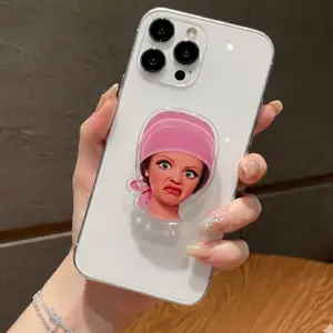 Viral Meme Girl Phone Grip – Funny Attitude Face Phone Holder