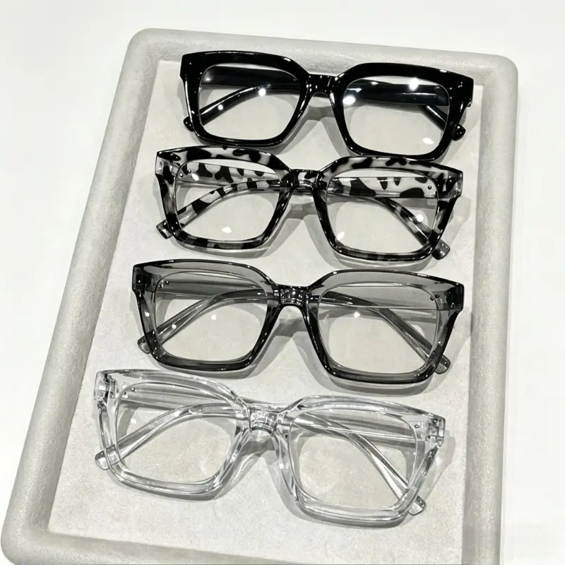 4-Pack Unisex Trendy Square Frame Non‑Prescription Glasses, Stylish Casual Clear Lens Eyewear for Daily Wear & Outdoor Fashion outdoorfun