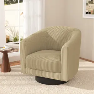 Camel Beige Premium Swivel Accent Chair – Plush Comfort & Modern Style