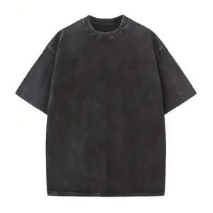 Men’s Oversized Washed T-Shirt, Soft Cotton Casual Tee, Loose Fit Streetwear Short Sleeve Shirt, Multiple Colors