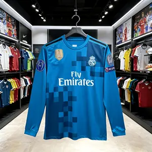 17 18 Away Soccer Jersey 7# Ronaldo Long Sleeve Jersey Fans Version