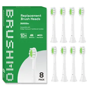 Whitening Replacement Toothbrush Heads Compatible with Philips Sonicare DiamondClean - 8 Pack, White
