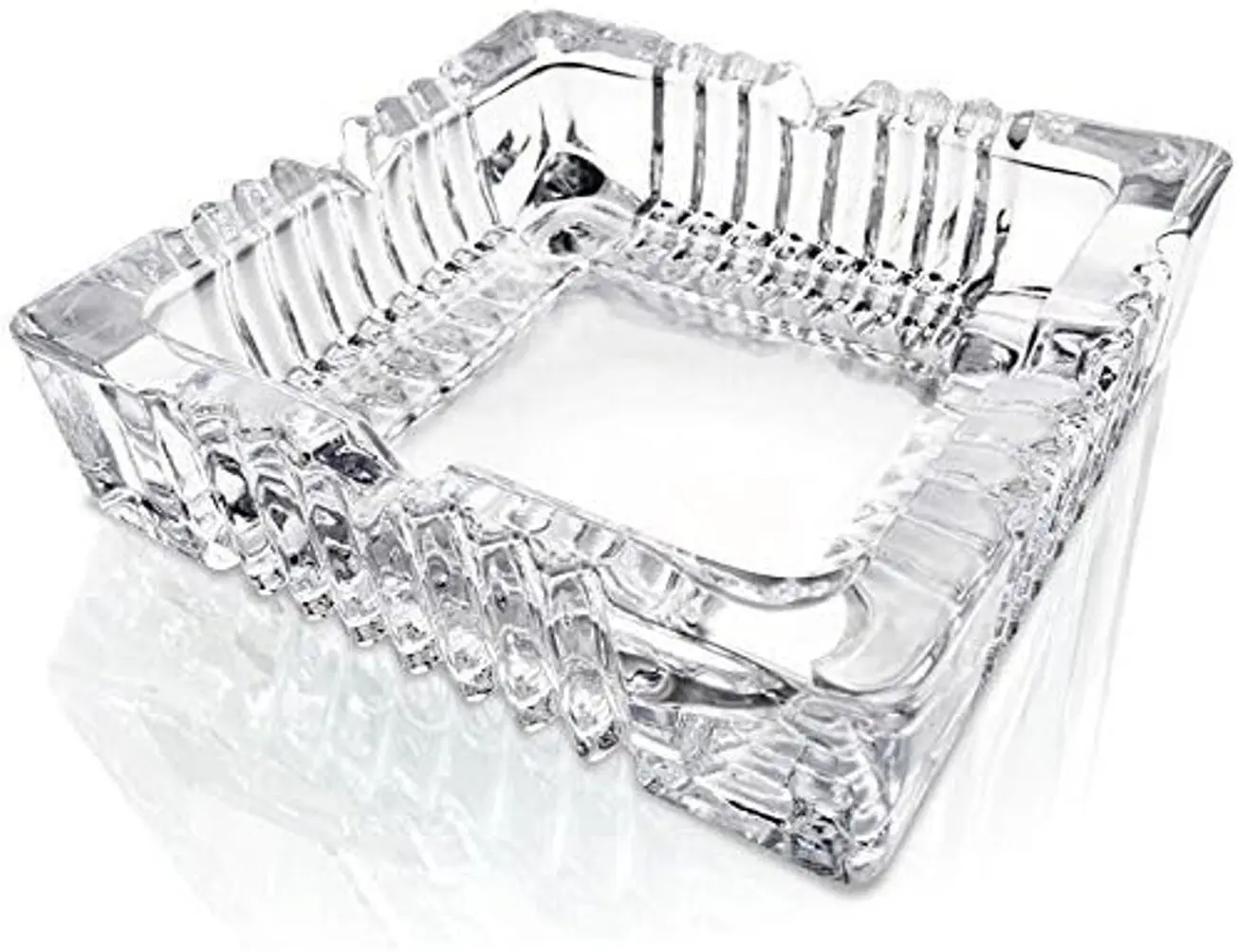 Crystal Heavy Glass Ashtray for Indoor and Outdoor Decorative (Square)