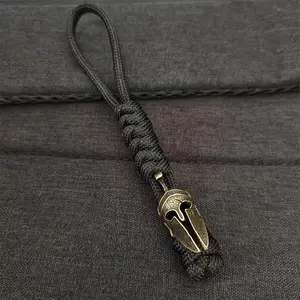 EDC Retro Cord Clasp, Rope Knight's Helmet Mask DIY Braided Knife Bead, Lanyard Accessories For Outdoor