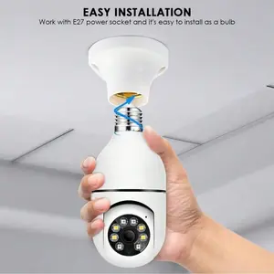 HD 2mp Wireless Bulb Security Camera, Smart Home Camera, WiFi Monitoring Camera, Supports 2ghz & 4ghz WiFi, Motion Detection Auto Tracking, Two-Way Voice Chat, Night Vision, E27 Screw Mount, Easy Installation, Wireless Security Cameras