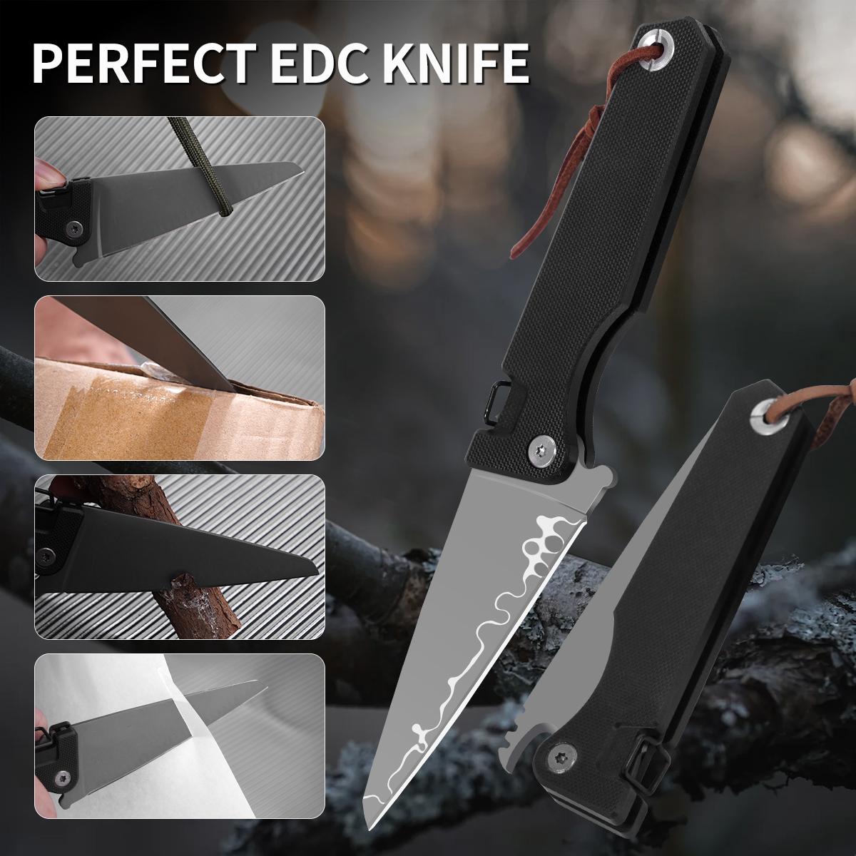 Black Tactical Folding Survival Knife
