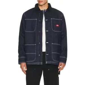 Dickies Denim Blanket Lined Chore Coat in Rinsed Indigo Blue