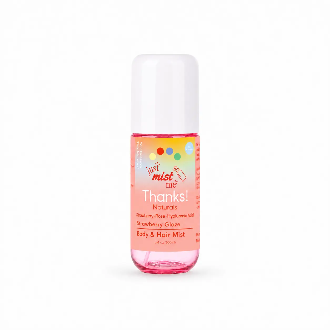 Thanks! Naturals XL Unisex Hair and Body Mist Spray Water Bottle - Vegan, Hydrating Soft Aloe Mist with Aloe Vera, Hyaluronic Acid & Botanicals, Lightweight Smell Good All Day Fragrance, Multiple Scents Self Care Essential, 3.4 fl oz